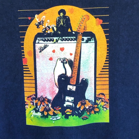 Jimi Hendrix Fender Guitar & Amp Girls Band Tee - Picture 3 of 5